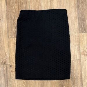 Premise Black Polka dot Textured Pencil Skirt